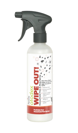 Otodex wipe out spray 500 ml drepur altar flær og kóngulær